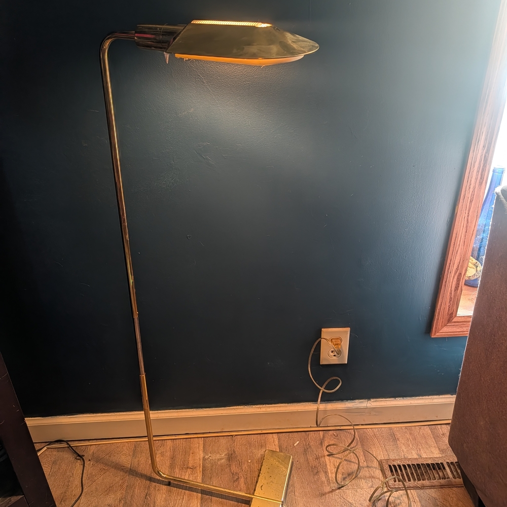 Stiffel Polished Brass Lamp Base Plate - Cedric Hartman Marking